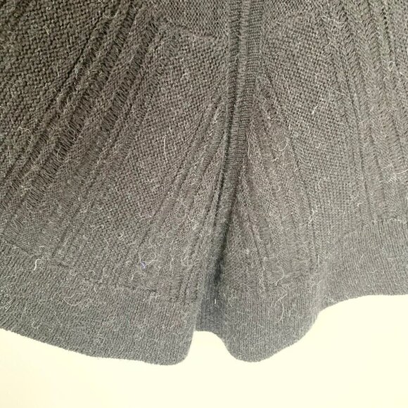 Anthro Moth dark heather gray lace knit detail wool alpaca blend sweater - Picture 8 of 9